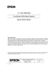 Epson TrueOrder KDS Epson TrueOrder KDS Multi-Station Quick Start Guide