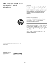 HP SN3000B HP B-series SN3000B Power Supply Quick Install Instructions (5697-1521, March 2012)