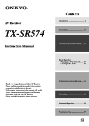 Onkyo TXSR574 Owner Manual