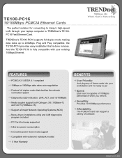 TRENDnet TE100-PC16 Data Sheet