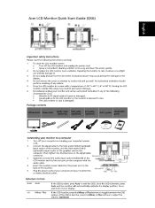 Acer B203HV Quick Start Guide