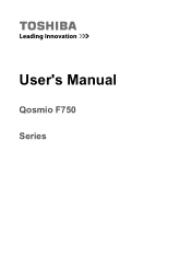 Toshiba Qosmio PQF75C Users Manual Canada; English