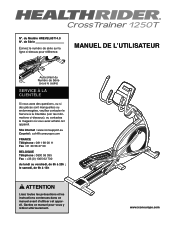 HealthRider Crosstrainer 1250t Elliptical French Manual