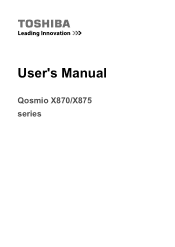 Toshiba X870 PSPLZC-01H007 Users Manual Canada; English