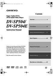 Onkyo DV-SP504 Owner Manual