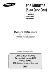 Samsung PPM63HQ Owners Instructions
