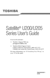 Toshiba Satellite U200 User Manual