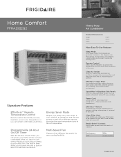 Frigidaire FFRA2922Q2 Product Specifications Sheet