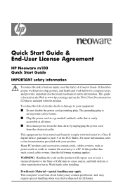 HP Neoware m100 Quick Start Guide & End-User License Agreement HP Neoware m100