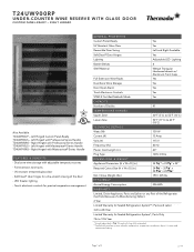 Thermador T24UW900RP Product Spec Sheet