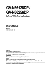 Gigabyte GV-N66128DP Manual