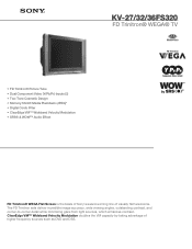 Sony KV-32FS320 Marketing Specifications