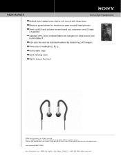 Sony MDR-AS40EX Marketing Specifications