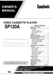 Symphonic SP120A Owner's Manual