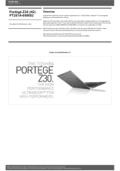 Toshiba Portege Z30 PT251A-008002 Detailed Specs for Portege Z30 PT251A-008002 AU/NZ; English