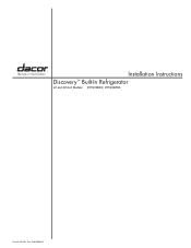 Dacor DYF42BIWS Installation Instructions