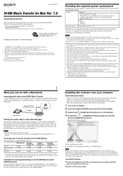 Sony MZ-RH710 Hi-MD Music Transfer Version 1 for Mac  (User Manual)