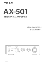 TEAC AX-501 Owner's Manual (Nederlands,Svenska)