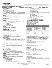 Toshiba E45-B4200 Detailed Specifications for Satellite E45-B4200