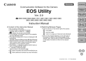 Canon EOS 20Da EOS Utility 2.9 for Windows Instruction Manual