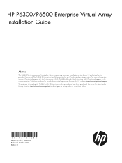 HP EVA P6000 HP P6300/P6500 Enterprise Virtual Array Installation Guide (5697-1169, October 2011)