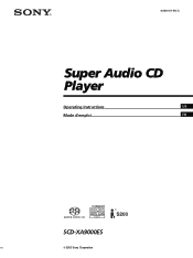 Sony SCD-XA9000ES Operating Instructions  (primary manual)