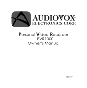 Audiovox PVR1000 User Manual