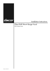 Dacor PHW Installation Instructions