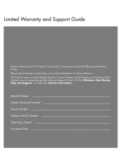 HP IQ775 HP TouchSmart Desktop PCs - Warranty & Support Guide