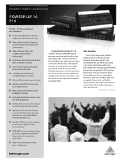 Behringer POWERPLAY 16 P16-MB Brochure