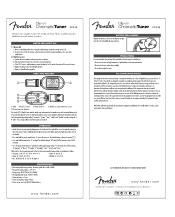 Fender Fender FCT-12 Color Clip-On Tuner Fender FCT-12 Color Clip-On Tuner Owner s Manual