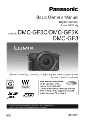 Panasonic DMC-GF3KK DMCGF3 User Guide