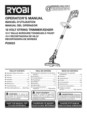 Ryobi P20160VNM Operation Manual 1
