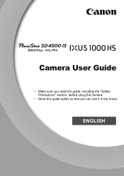Canon 4612B001 PowerShot SD4500 IS / IXUS 1000 HS Camera User Guide