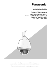 Panasonic WV-CW594 Installation Guide