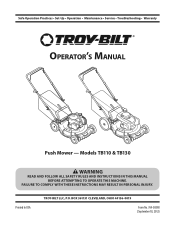 Troy-Bilt TB110 Operation Manual