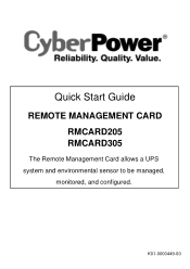 CyberPower RMCARD305TAA Quick Start Guide