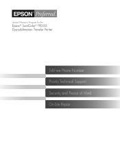 Epson F9200 Warranty Statement