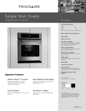 Frigidaire FFEW3025LB Product Specifications Sheet (English)