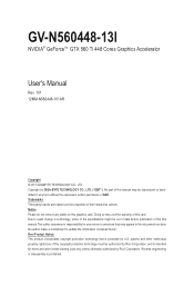 Gigabyte GV-N560448-13I Manual