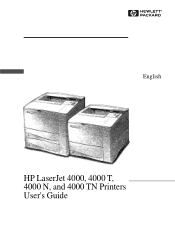 HP 4000n HP LaserJet 4000 Printer Series - HP LaserJet 4000, 4000 T, 4000 N, and 4000 TN Printers -  User's Guide