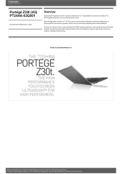 Toshiba Portege Z30 PT24AA Detailed Specs for Portege Z30 PT24AA-03Q001 AU/NZ; English