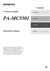 Onkyo PA-MC5501 Instruction Manual