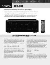 Denon AVR-881 Literature/Product Sheet