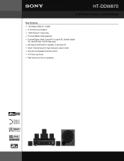 Sony HT-DDW870 Marketing Specifications