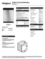 Whirlpool WDF330PAH Specification Sheet