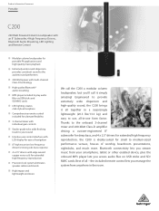 Behringer C200 Product Information Document