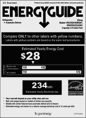 Viking 24inch Solid Door Outdoor Undercounter Refrigerator Energy Guide