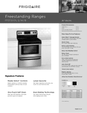 Frigidaire FFEF3017LS Product Specifications Sheet (English)