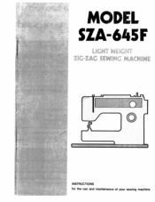 Pfaff SZA-645F Owner's Manual